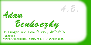 adam benkoczky business card